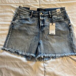Judy Blue Light Blue Frayed Hem Jean Shorts